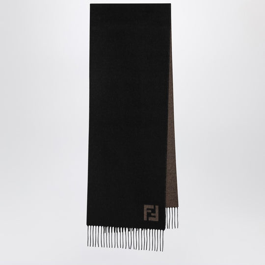 Black/Sand Wool And Cashmere Scarf