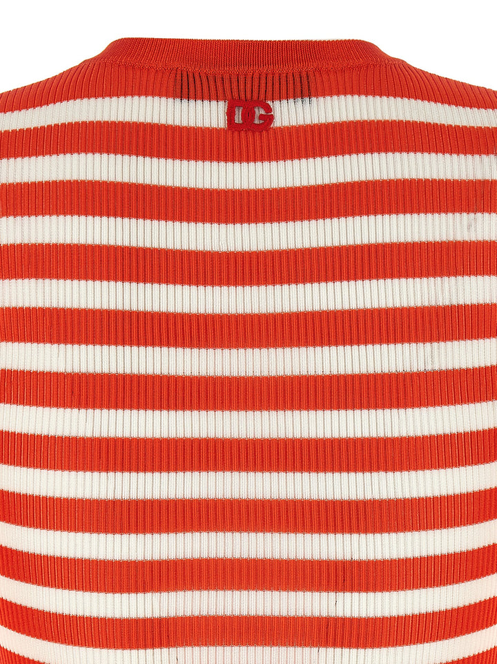 Dolce & Gabbana Striped Viscose Cardigan Sweaters and Cardigans - Orange | d02a4eba1ed602f6c373e2eab63b1acfc785afeb