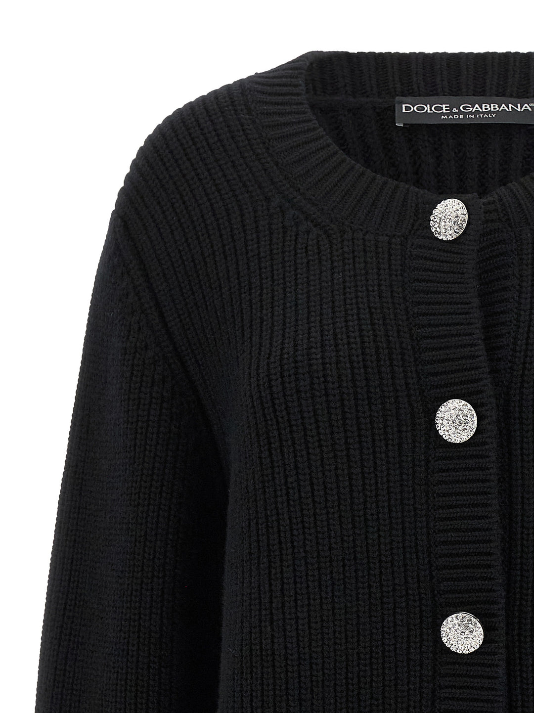 Dolce & Gabbana Jewel Buttons Cardigan Sweaters and Cardigans - Black | 483e6112be47eb01e56937d57c27ab147a16564a