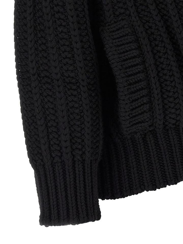 Dolce & Gabbana Coarse Wool Cardigan Sweaters and Cardigans - Black | 74a15191eeee8f373a8c205dc4457e256db4a8a7