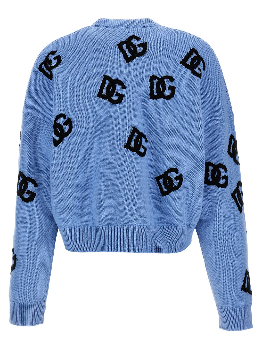 Jacquard Logo Sweater Sweater, Cardigans Light Blue