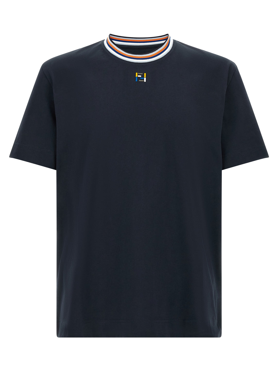 Fendi Ff Stitching T-shirt - Blue | e443b3f0eee2be422336db4e78e00078b1afd4ec