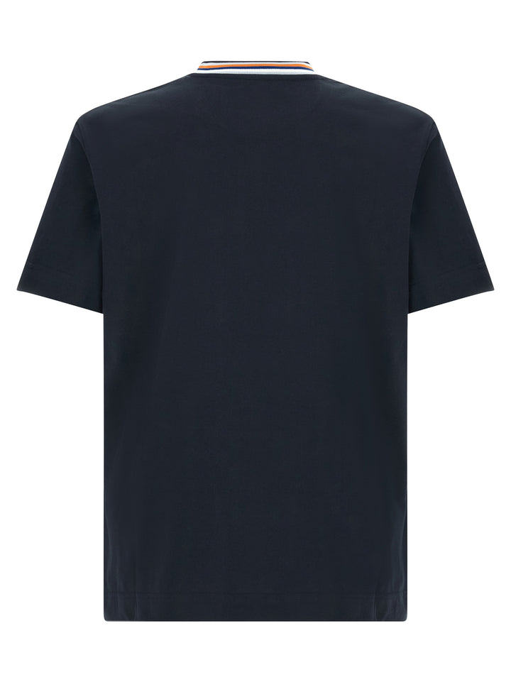 Fendi Ff Stitching T-shirt - Blue | d9716e5ad1f477616aebdef215e61d349eac515e