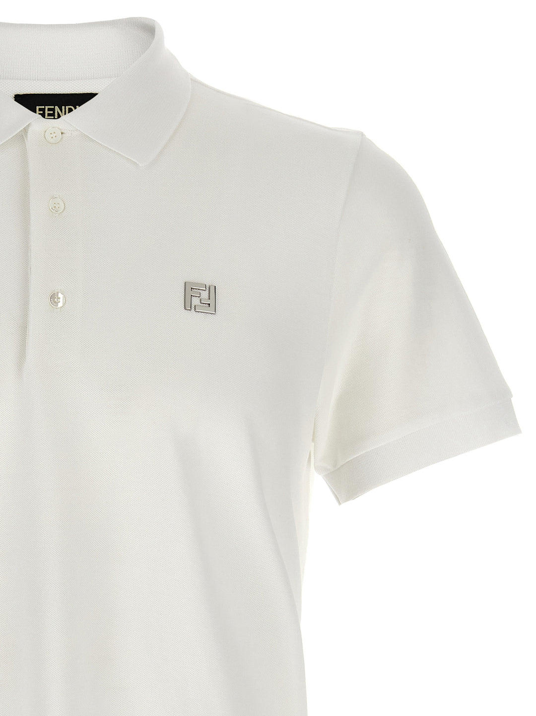 Fendi Ff Metallic Logo  Shirt Polo - White | 5b3c0c3165e03ec6b5ffe30c2278c3b5d8c32f49