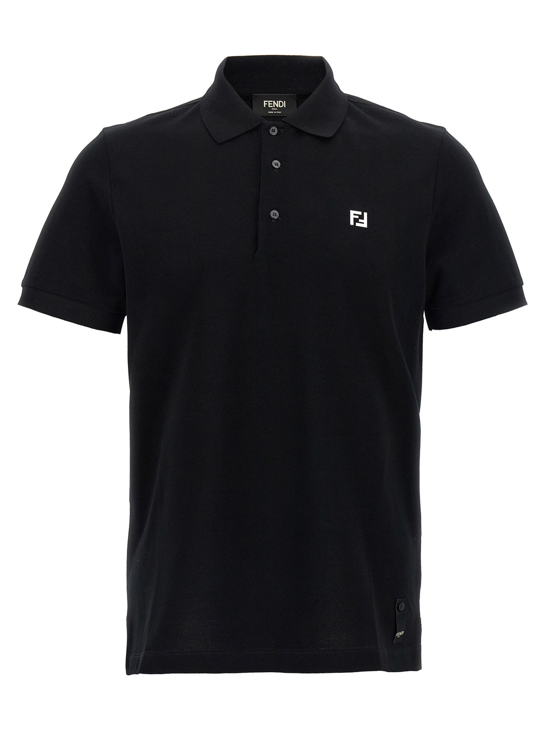 Fendi Ff Metallic Logo  Shirt Polo - Black | b58abce2053ef9ce7f29671274b4866afb546768