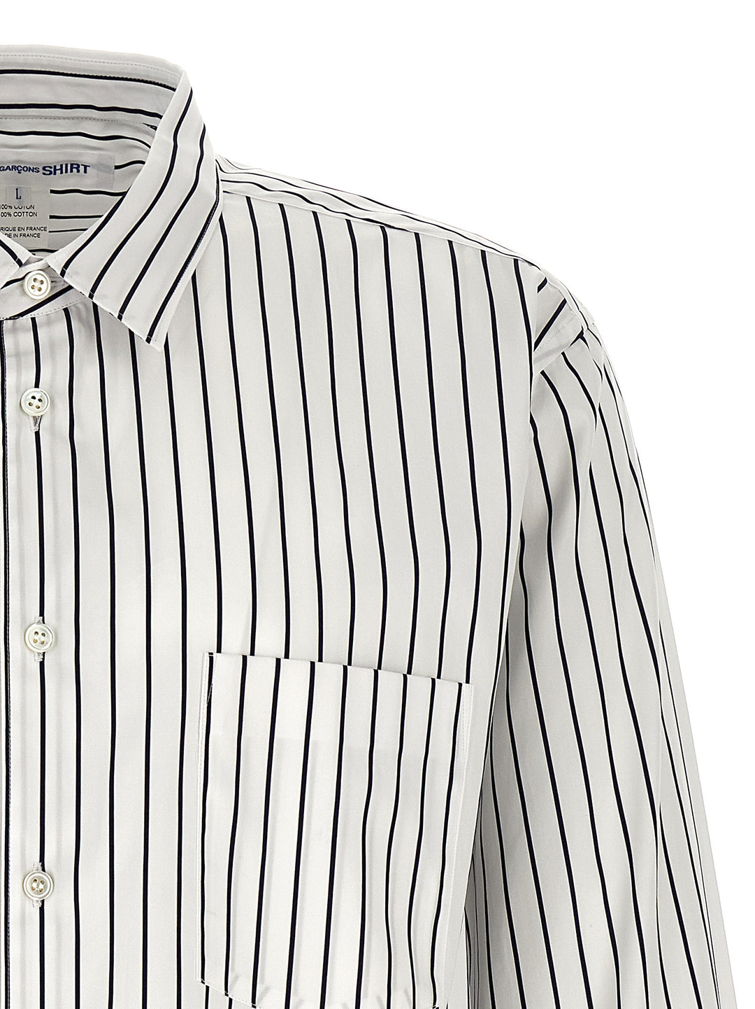 Comme Des GarçOns Shirt Striped Shirt Shirt and Blouse - White/Black | fe5dd3e52ea7d10f68a6876e4d4f0e3655d4716b