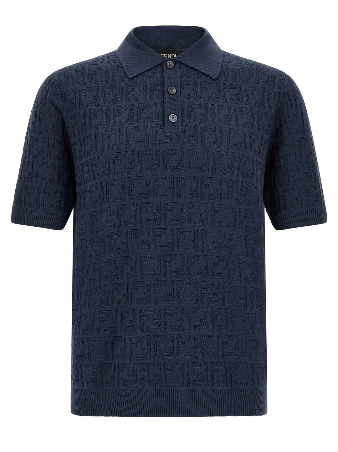 Fendi Ff Cotton  Shirt Polo - Blue | cc7ba3397edb1486178c78e1cfc8db4dc80df79d