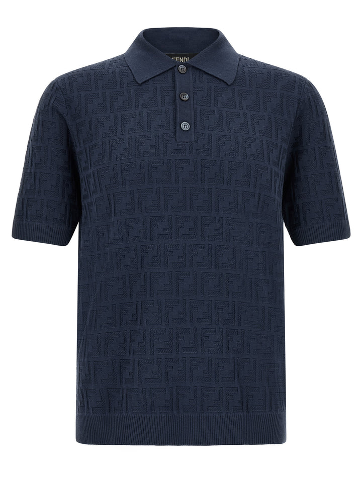 Fendi Ff Cotton  Shirt Polo - Blue | cc7ba3397edb1486178c78e1cfc8db4dc80df79d