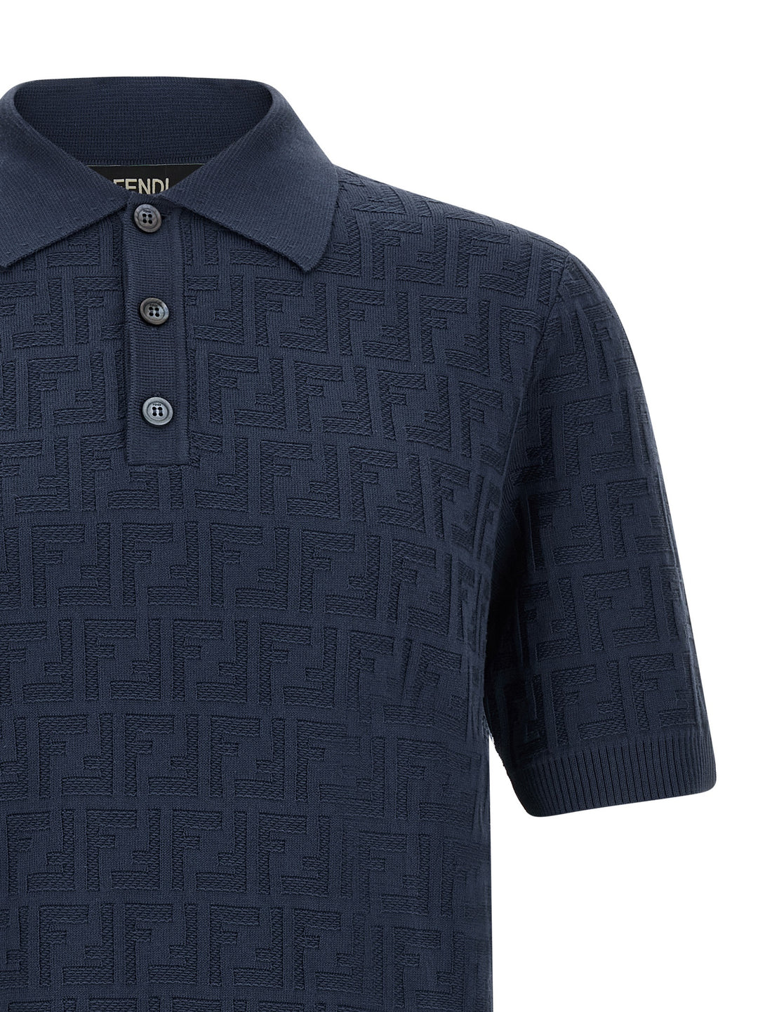 Fendi Ff Cotton  Shirt Polo - Blue | cc592859a379735a9520168de3c0bf478721d007
