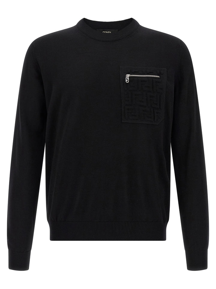 Fendi Ff Pocket Sweater Sweaters and Cardigans - Black | 60e65c4fcbe96b7aa347069e9821e9673a334fe4