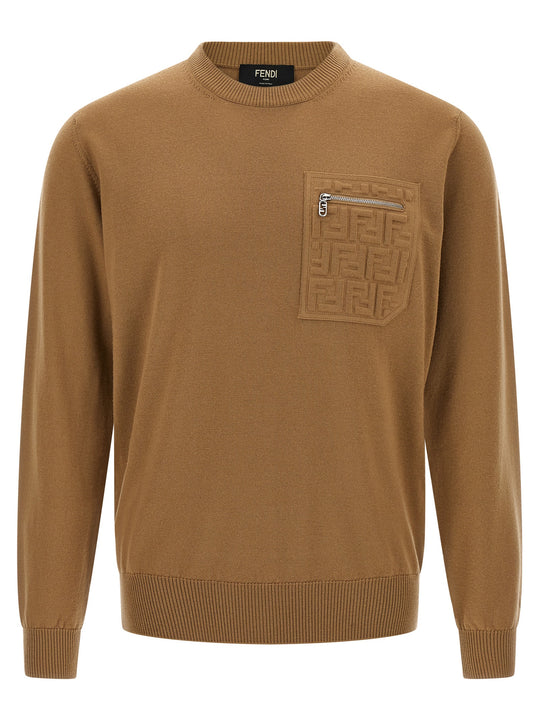 Ff Pocket Sweater Sweaters And Cardigans Beige