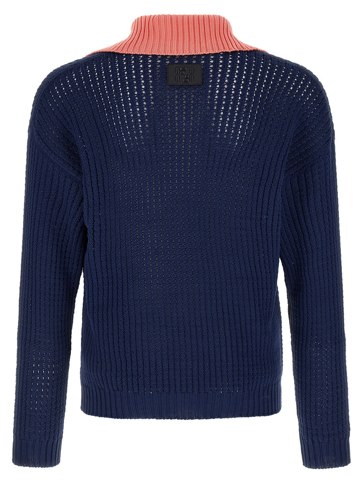 Fendi Cablé Braided Sweater Sweaters and Cardigans - Blue | 9e0828da5f6ae181639aa0f3d49bc748850c25c5