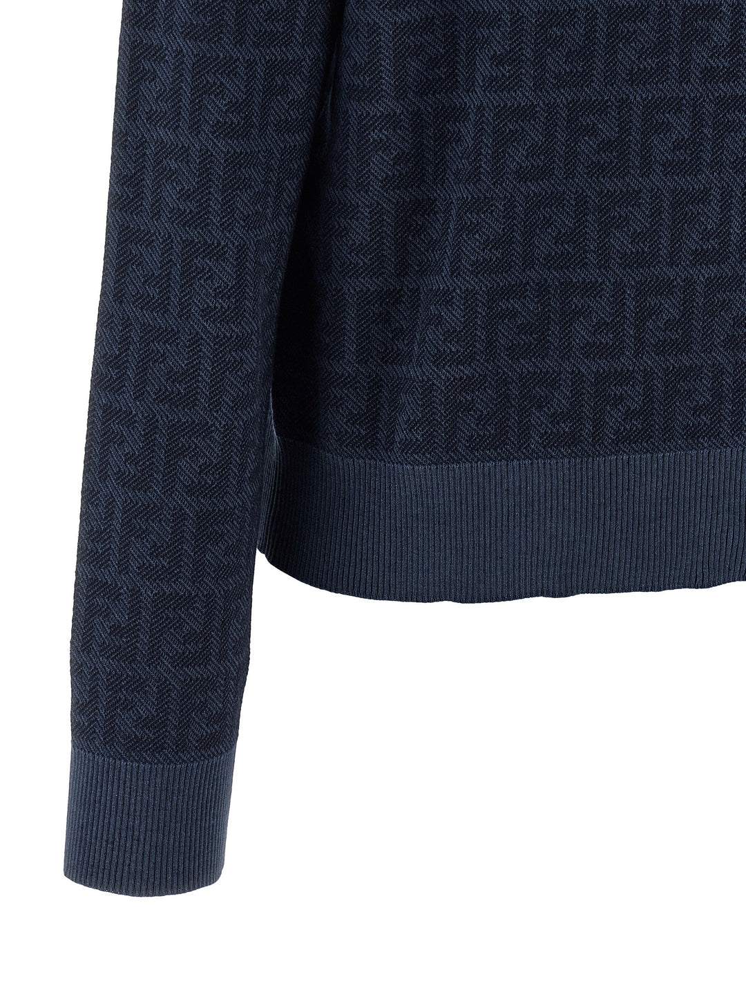 Fendi Ff Wool Cardigan Sweaters and Cardigans - Blue | f78ab98c5797aff29f97cb1b627484e55bc9ae2b