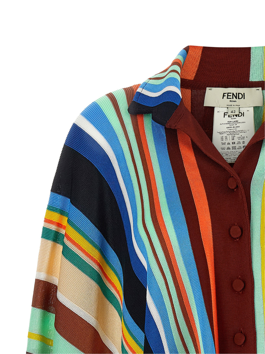 Fendi Striped Poncho With Fringes Capes - Multicolor | 71f8ec15b497d0f3cea455489ca631dc2c824d17