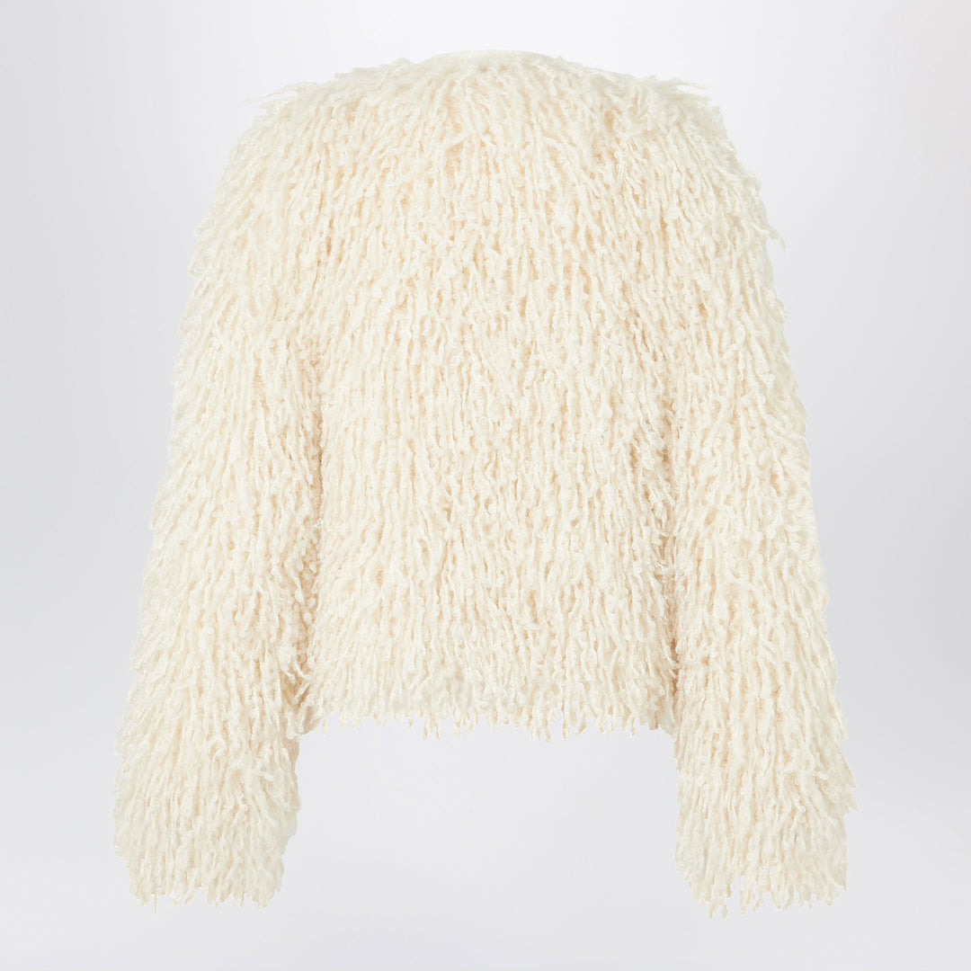 Fendi Ivory Cropped Jacket In Cashmere And Mohair