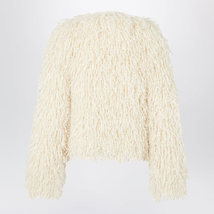 Fendi Ivory Cropped Jacket In Cashmere And Mohair