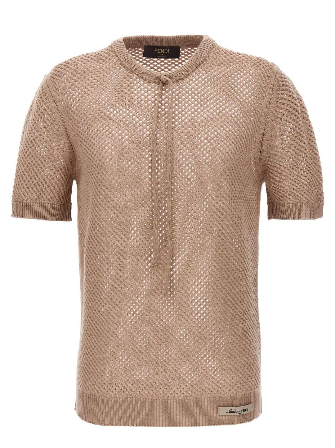 Net Mesh Sweater, Cardigans Beige