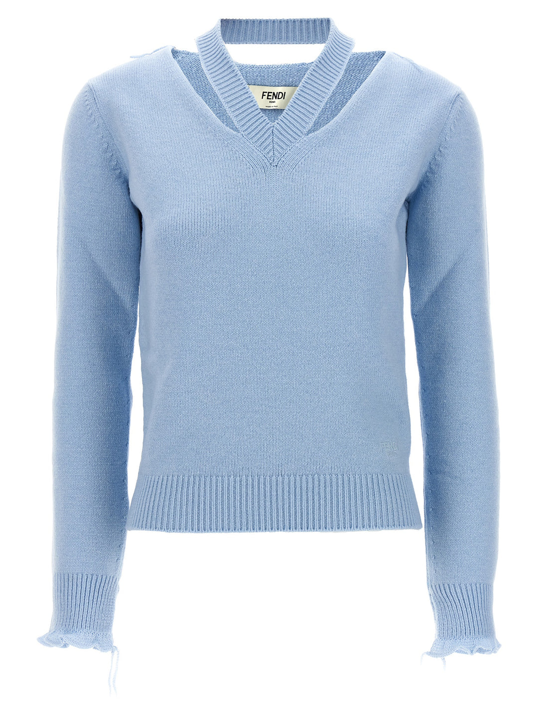 Cut-Out Sweater Sweater, Cardigans Light Blue