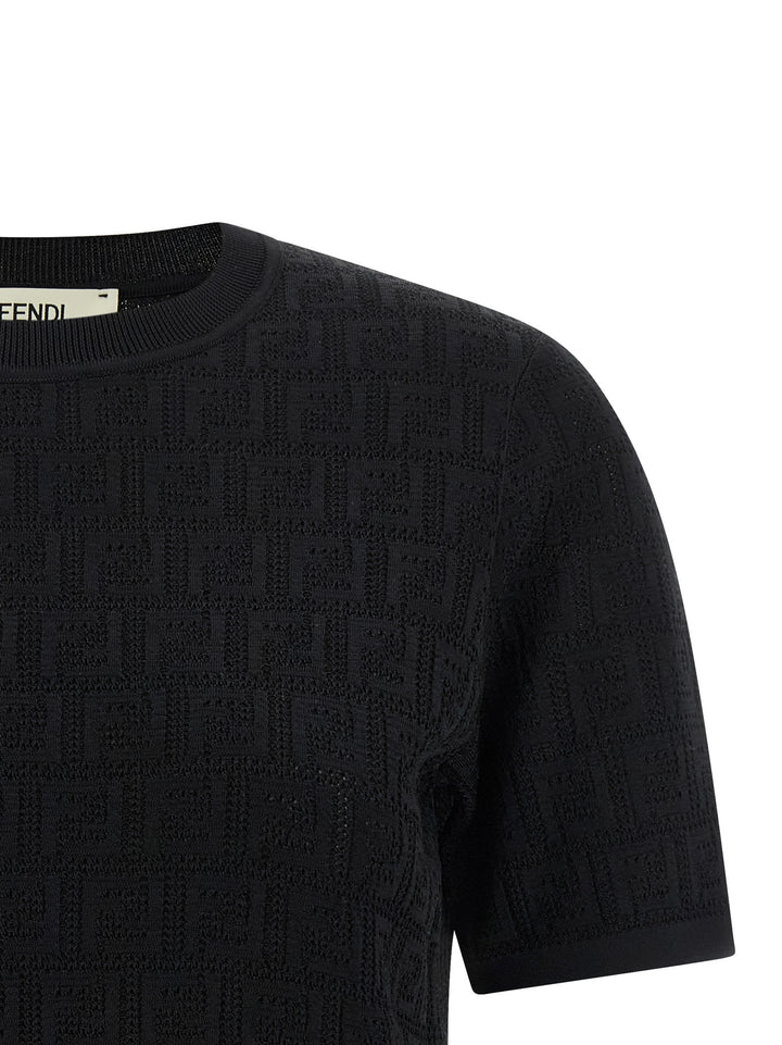 Fendi Ff Intarsia Sweater Sweaters and Cardigans - Black | 015735770900e084874c54ee0fcc7894a7c9ca07