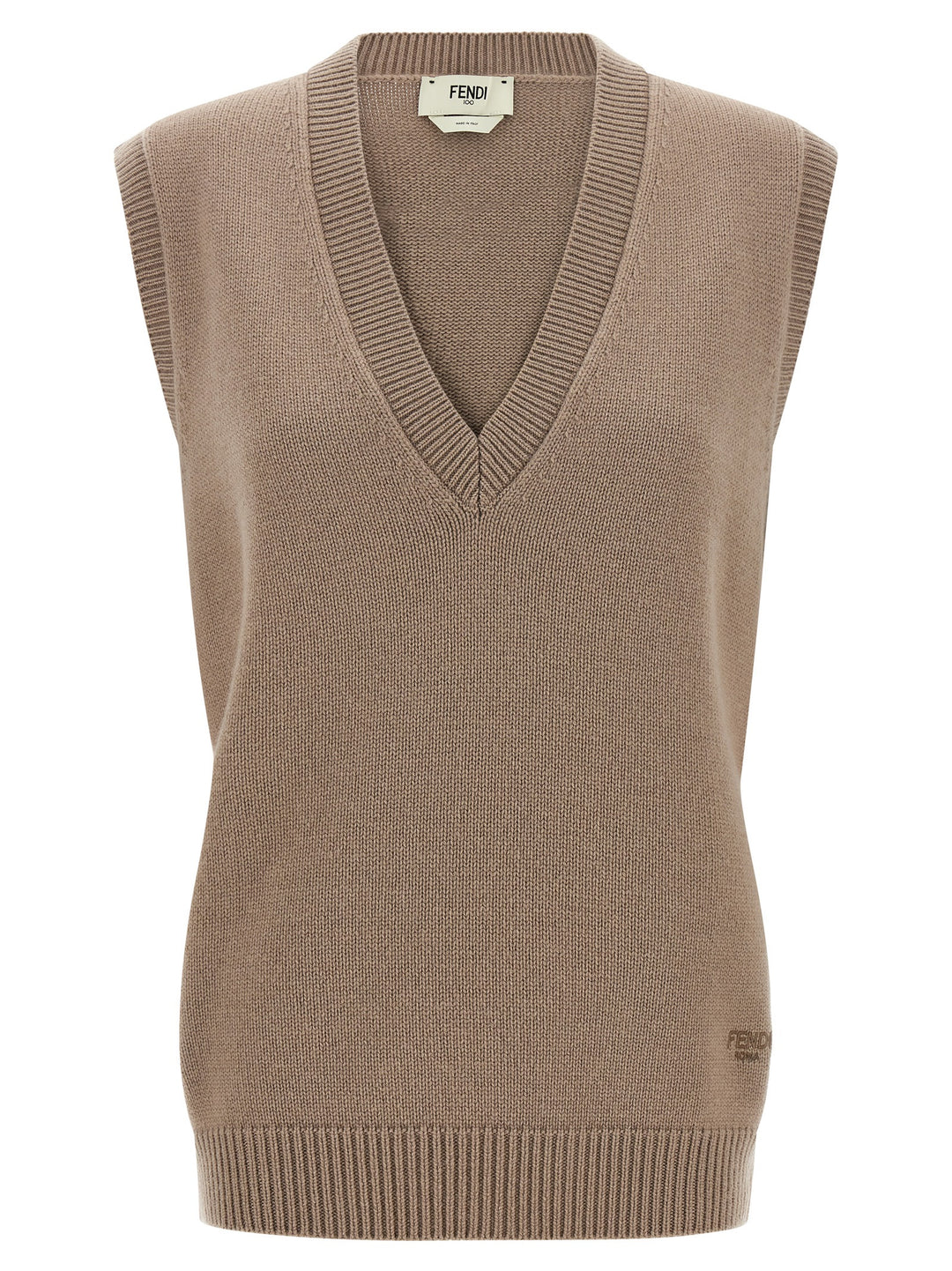 Fendi Cashmere Vest Gilet - Beige | 68db375f6a958d742de885ff9e403f8ccc10aff9