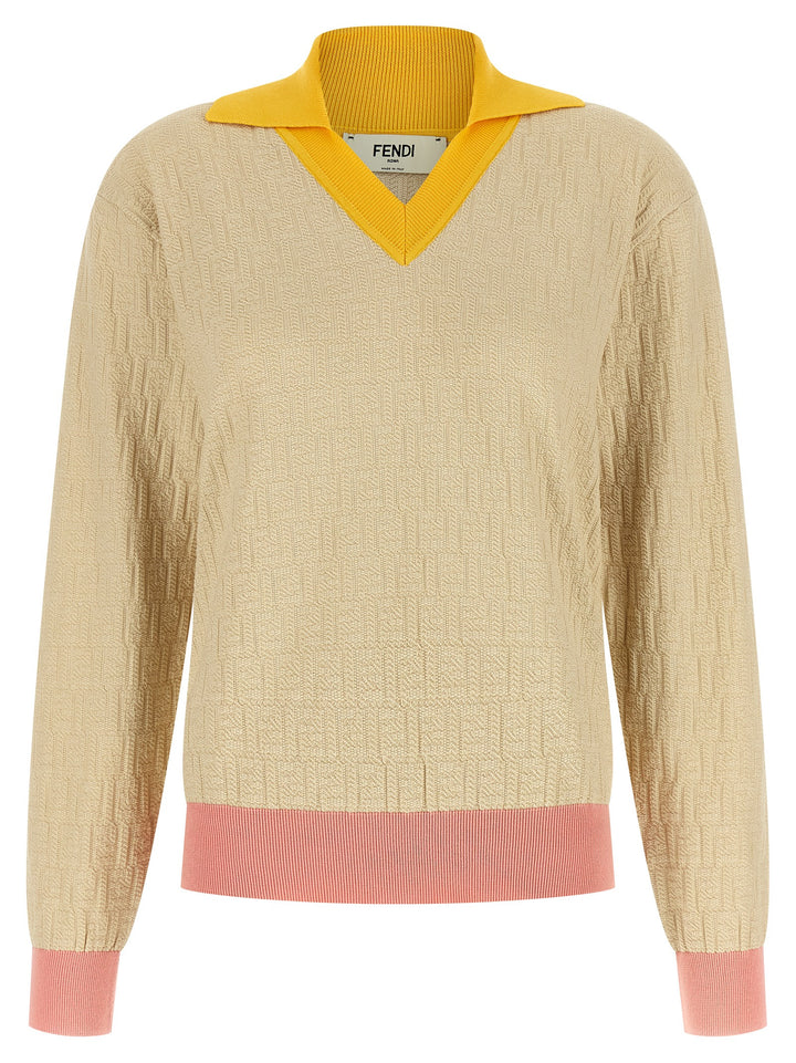 Fendi Ff Jacquard Sweater Sweaters and Cardigans - Beige | d03eac579d7d329f1ce329f3762e7697726f243e