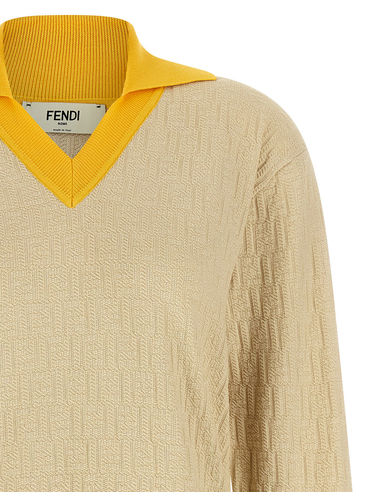 Fendi Ff Jacquard Sweater Sweaters and Cardigans - Beige | bbcea8d13399260cc55273ce8bad3377829fe301
