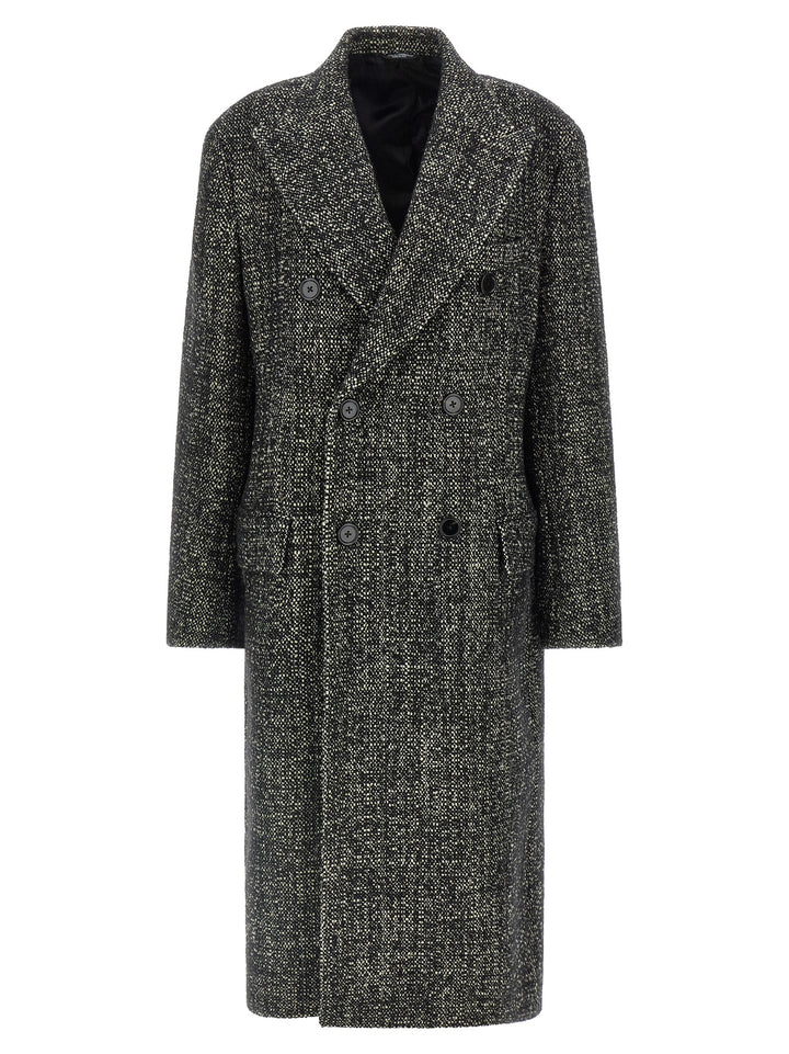 Dolce & Gabbana Bouclé Wool Coat Coats and Trench Coats - White/Black | b4f9c6cb38c276f9beaf4fdc85982a7110c605ec