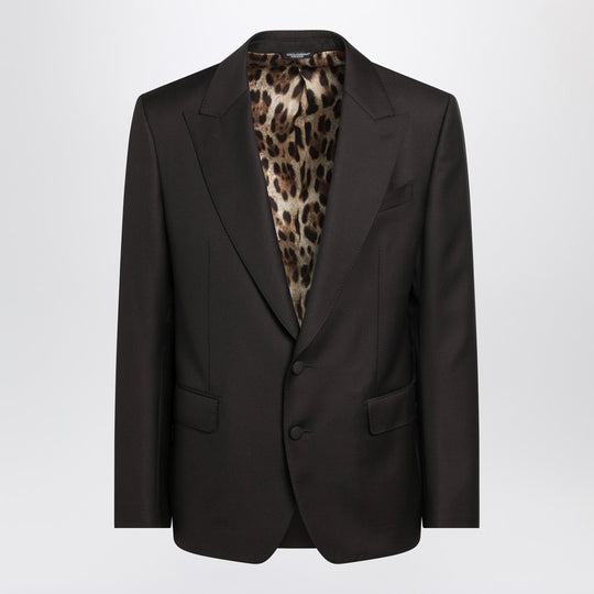 Brown Single-Breasted Wool Jacket