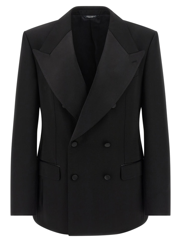 Dolce & Gabbana Tailored Double-Breasted Blazer - Black | d2580ca0d88f1dc00f19bf6709eac16186611d2c
