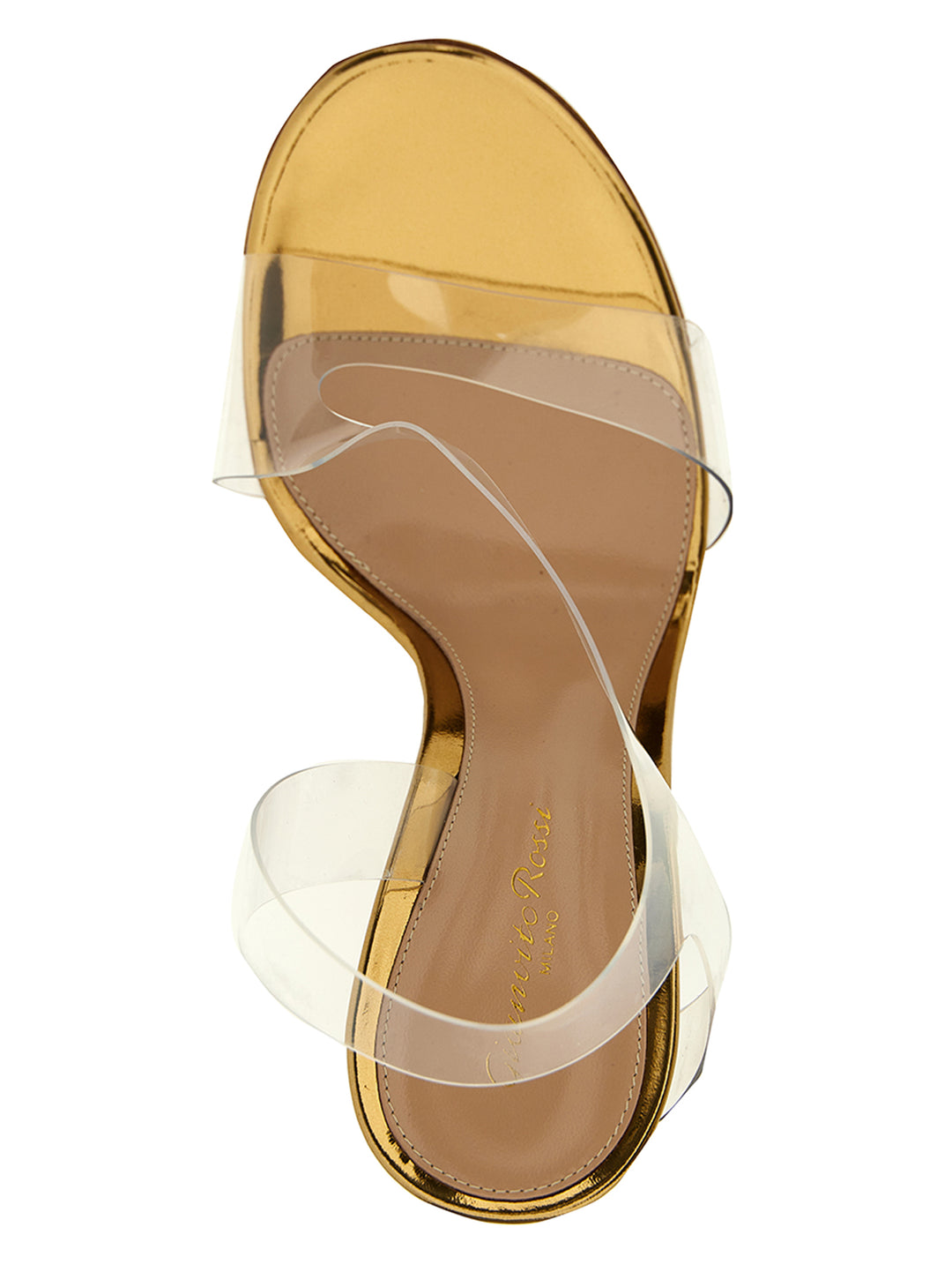 Laminated Leather Pvc Sandals Gold