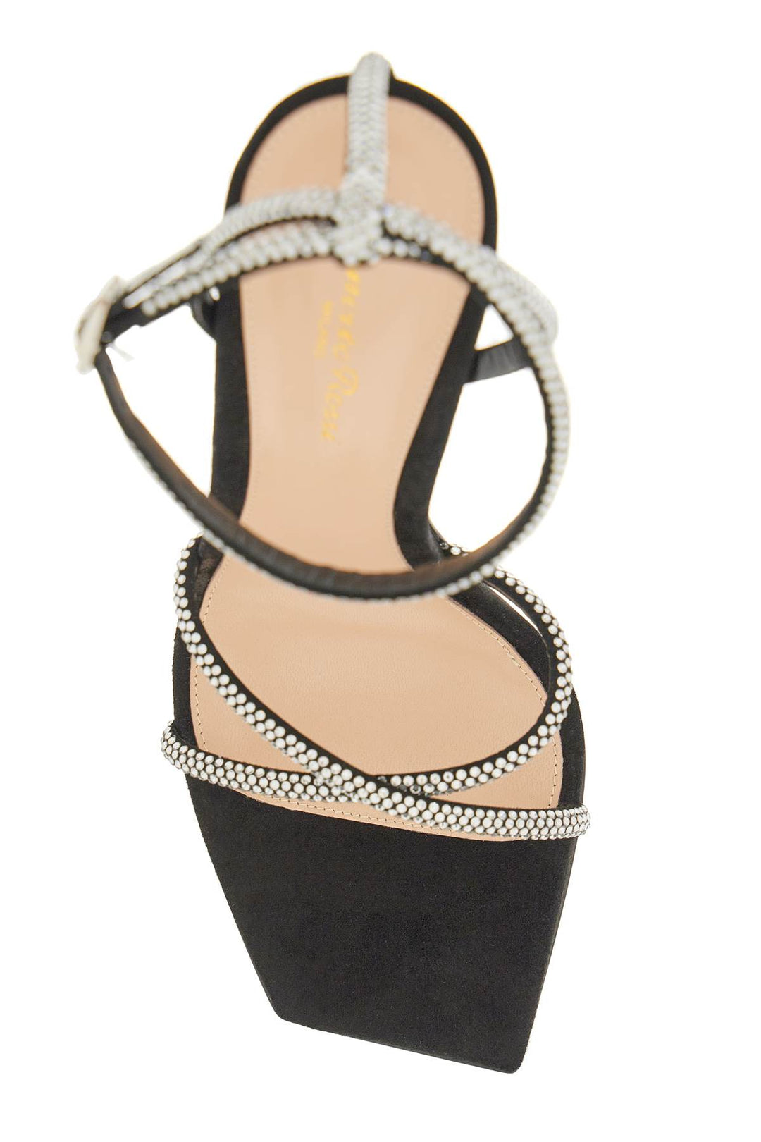 Suede Sandals With Rhinestones