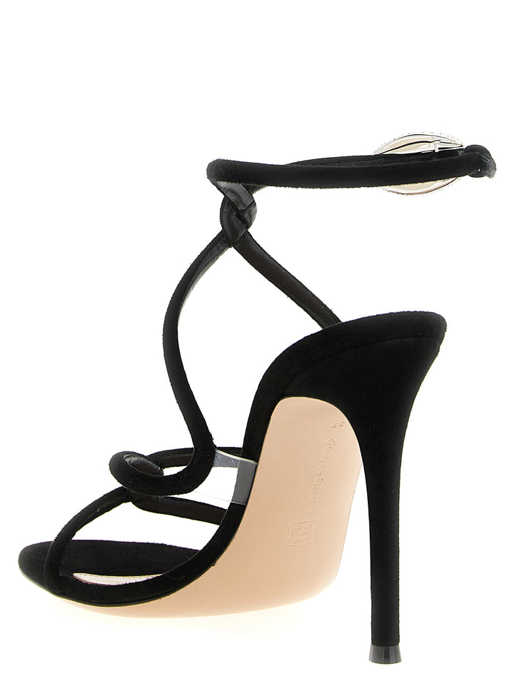Gianvito Rossi Mamba Crystal Sandals - Black | 4b5abc681b84e7ba2651e620375df48b4ce99128