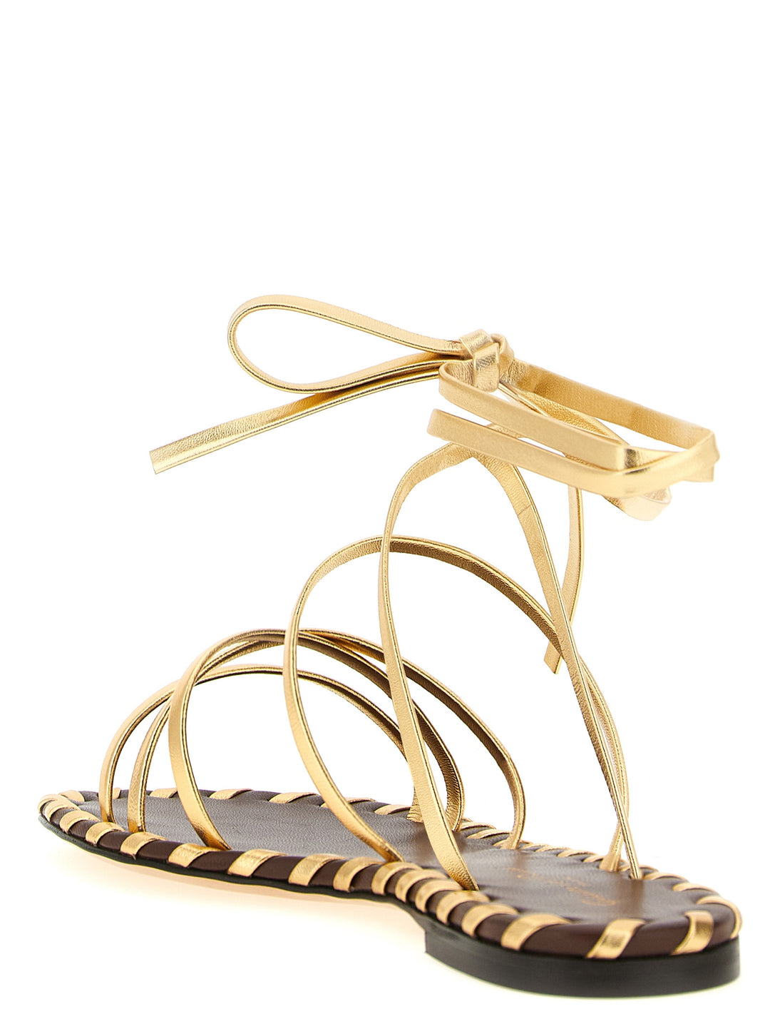 Gianvito Rossi Nappa Sandals - Gold | e7ab896884d6e336f91941728b3558f06636aeb4