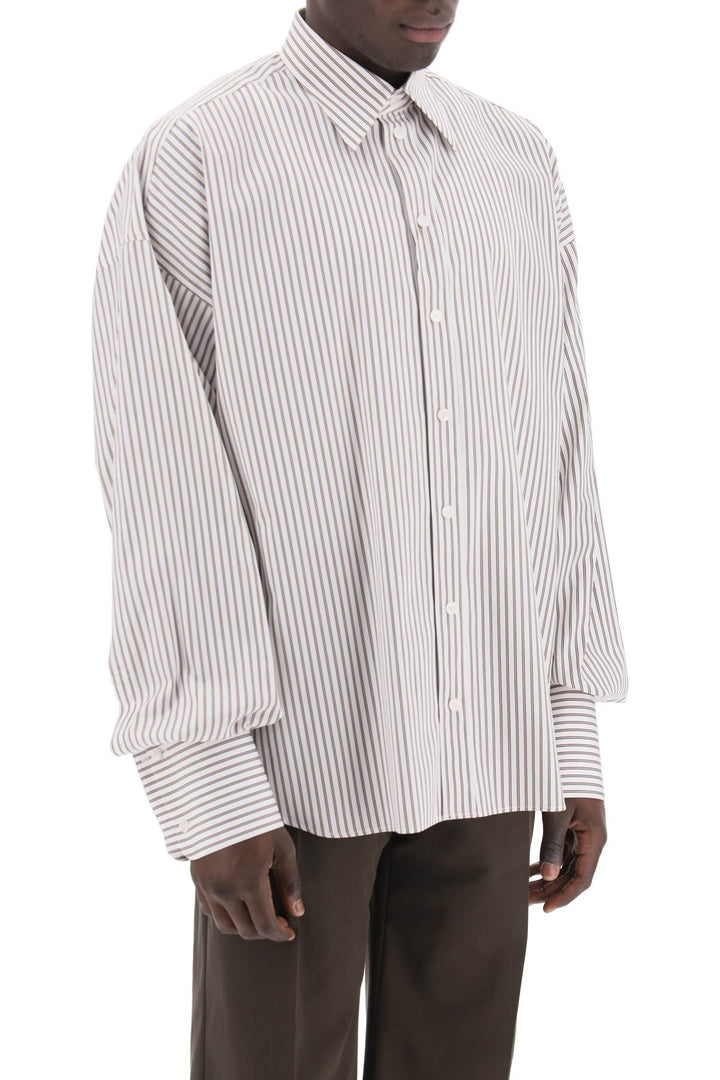 Camicia Oversize In Popeline A Righe