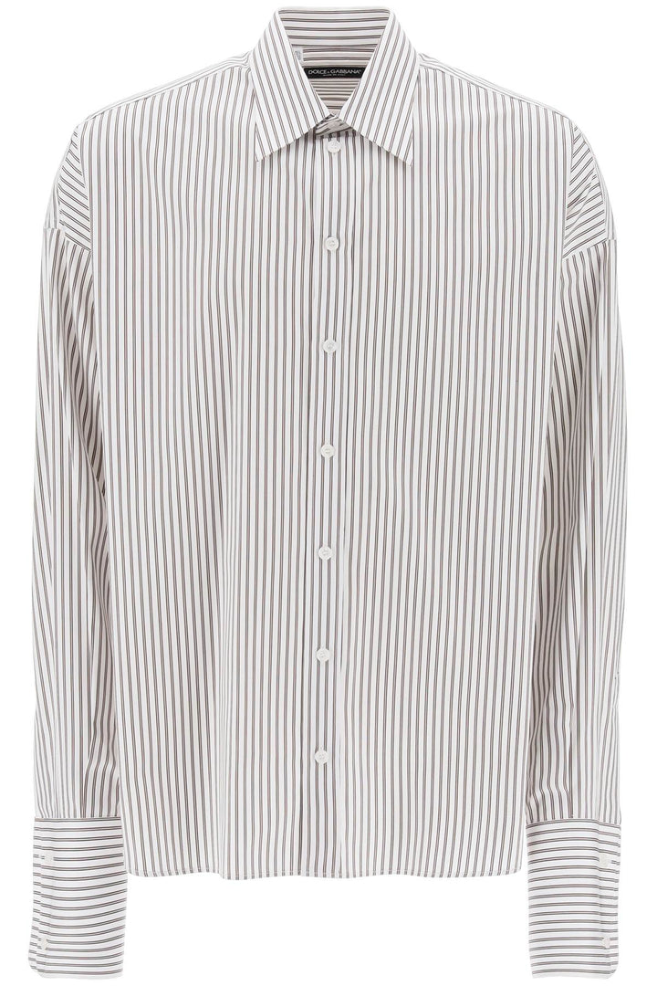 Camicia Oversize In Popeline A Righe