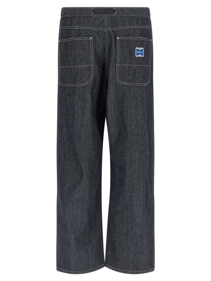 Gramicci Japanese Chambray Double Knee Jeans - Blue | 25d6612f732684ca812563452bc0e58f1c4ca5fa