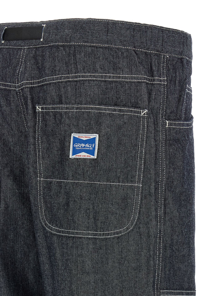 Gramicci Japanese Chambray Double Knee Jeans - Blue | 00c47de590f7bce98dbaf0082f3d144482262b17