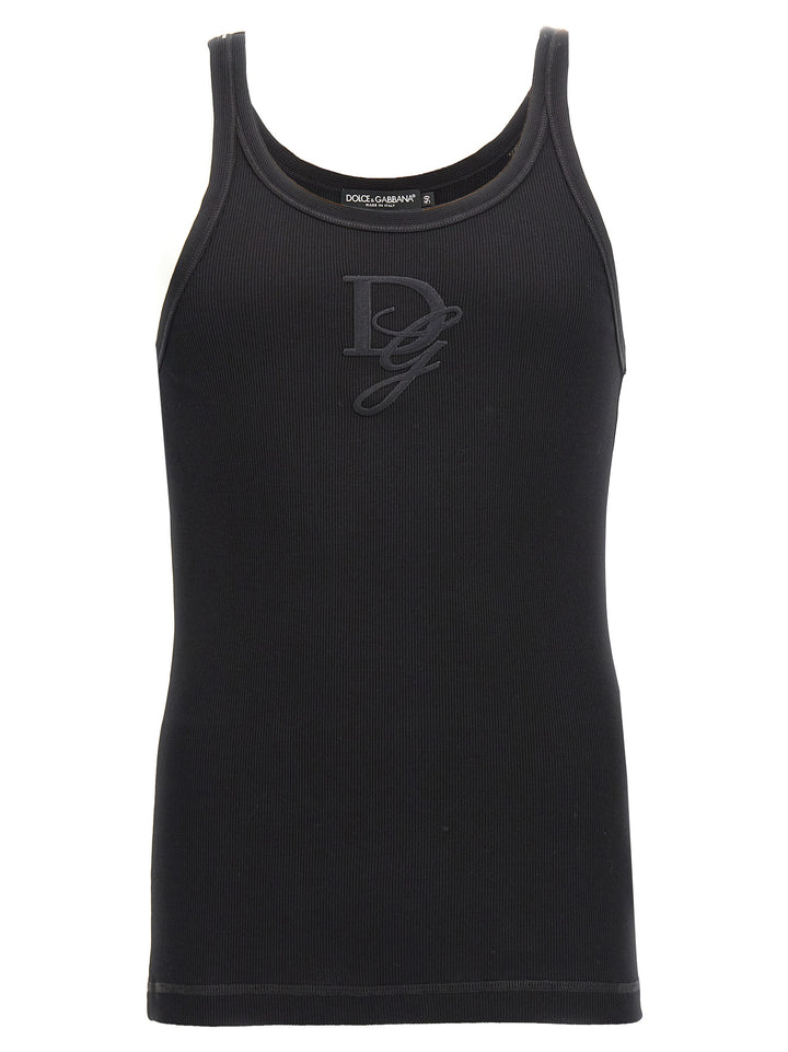 Logo Embroidery Tank Top Tops Black