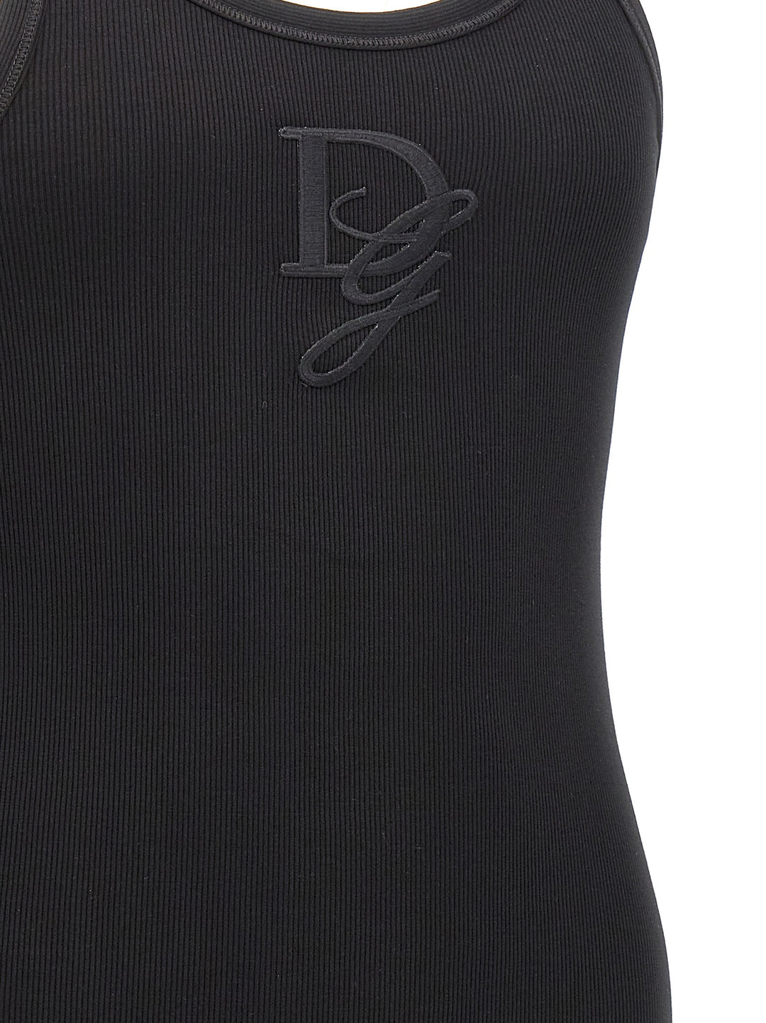 Logo Embroidery Tank Top Tops Black