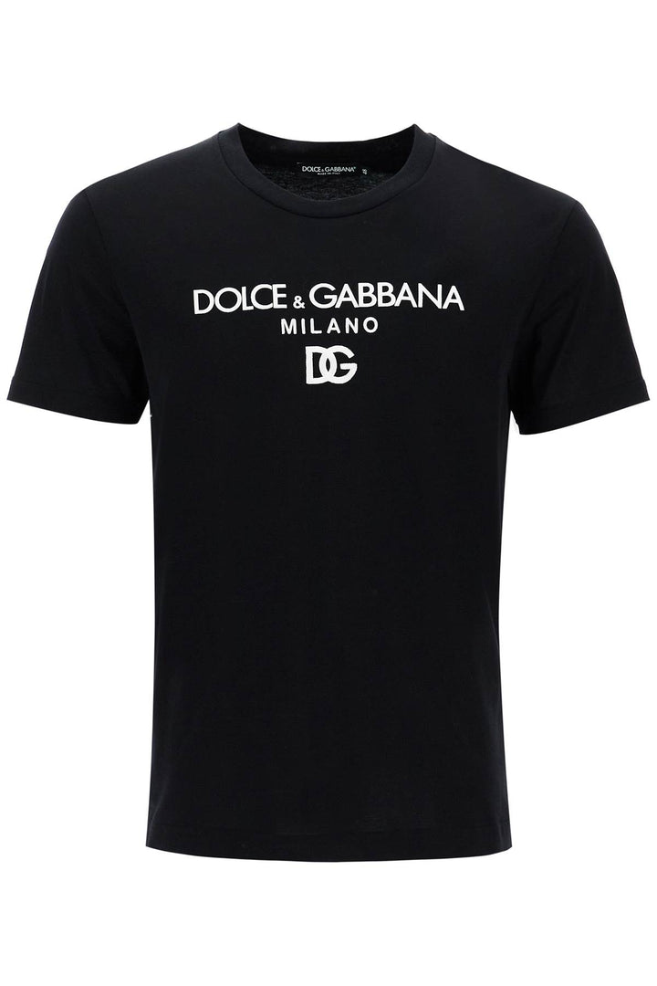 T Shirt Con Ricamo Dg E Stampa Logo Lettering