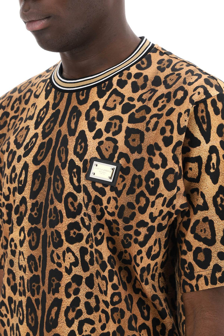 T Shirt Con Stampa Leopardo