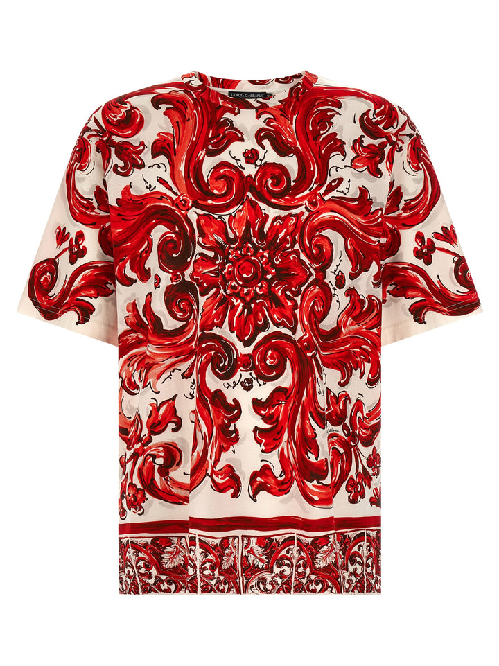 Dolce & Gabbana Maiolica T-shirt - Red | 75a00c929b4a7fbce36a297d511e77e1f0ec1e21