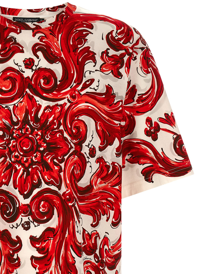 Dolce & Gabbana Maiolica T-shirt - Red | e8bbb648d75a62d31896224297696076d43485e2