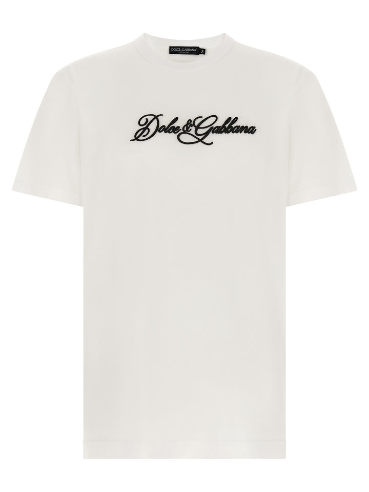 Dolce & Gabbana Logo Embroidery T-shirt - White | d803a98430354c614156b74b5efdc59cad02b7ba