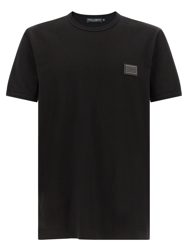 Dolce & Gabbana Metal Plate T-shirt - Black | adf77b3fd2611ee987b74bf86c64c6b88003ecdd