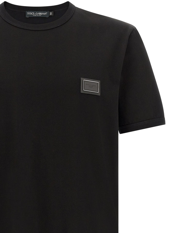 Dolce & Gabbana Metal Plate T-shirt - Black | 605523d50492d888b293ae95455b829c90697214