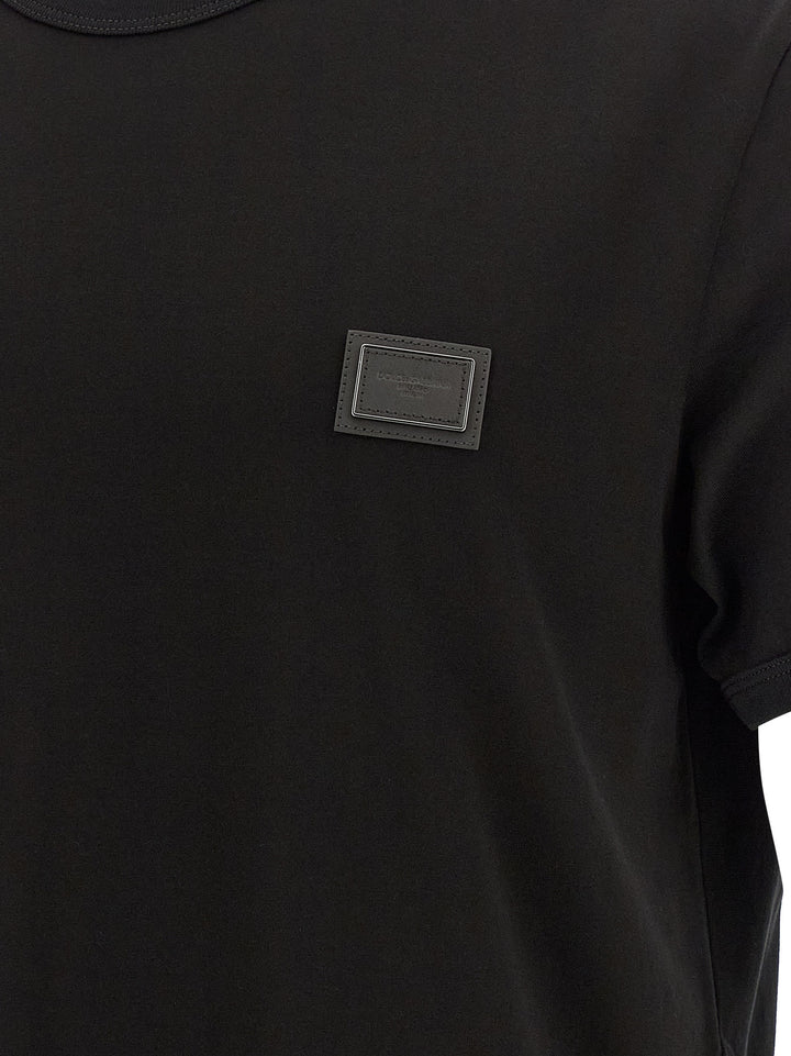 Dolce & Gabbana Metal Plate T-shirt - Black | 3fc3aa9f725f93bf4716ea46b4e7d205d4d885c9