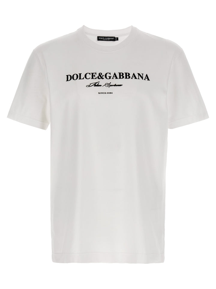 Dolce & Gabbana Flock Print T-shirt - White/Black | d3db078540cf32cab238c41c516b2c187d83fdc3