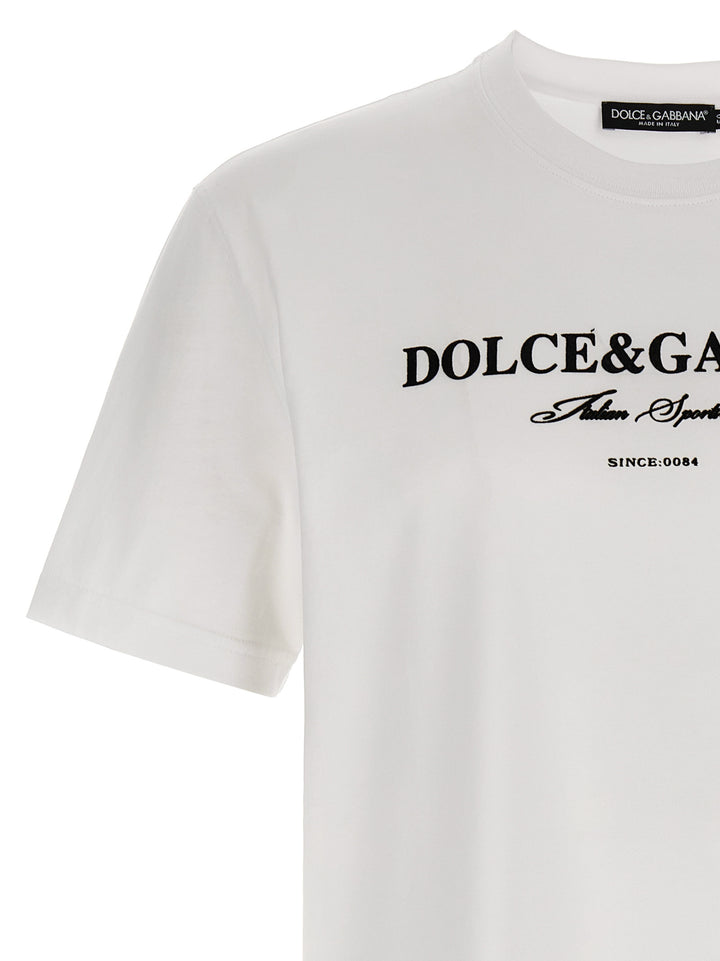 Dolce & Gabbana Flock Print T-shirt - White/Black | 5d2246a61f8662510ee9ba6c7f1c038996bc9df8