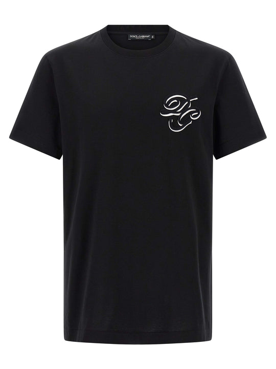 Double Embroidery T-Shirt Black